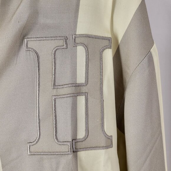 Honor The Gift Women's Striped Button-Up Shirt Dress Grey Casual Long Sleeve Med - Picture 6 of 15